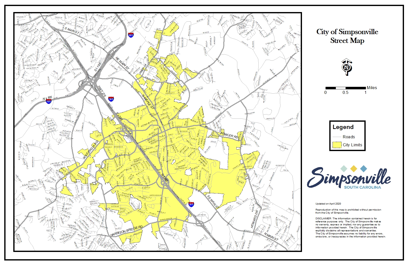 Street Map | Simpsonville South Carolina