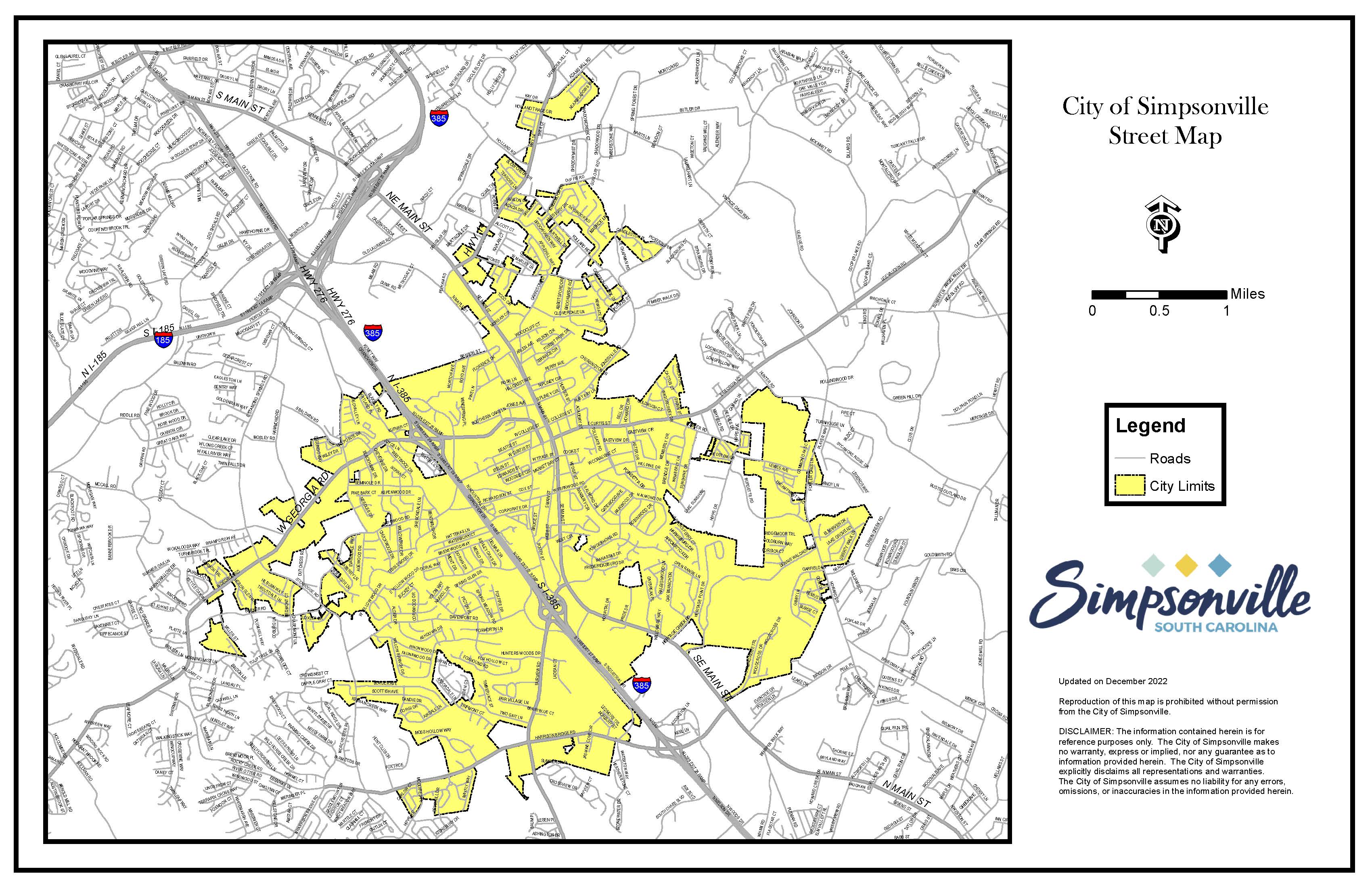 Street Maps Simpsonville South Carolina