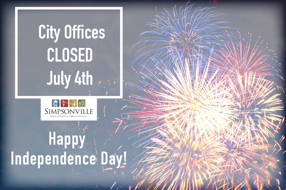 City Offices Closed Simpsonville South Carolina